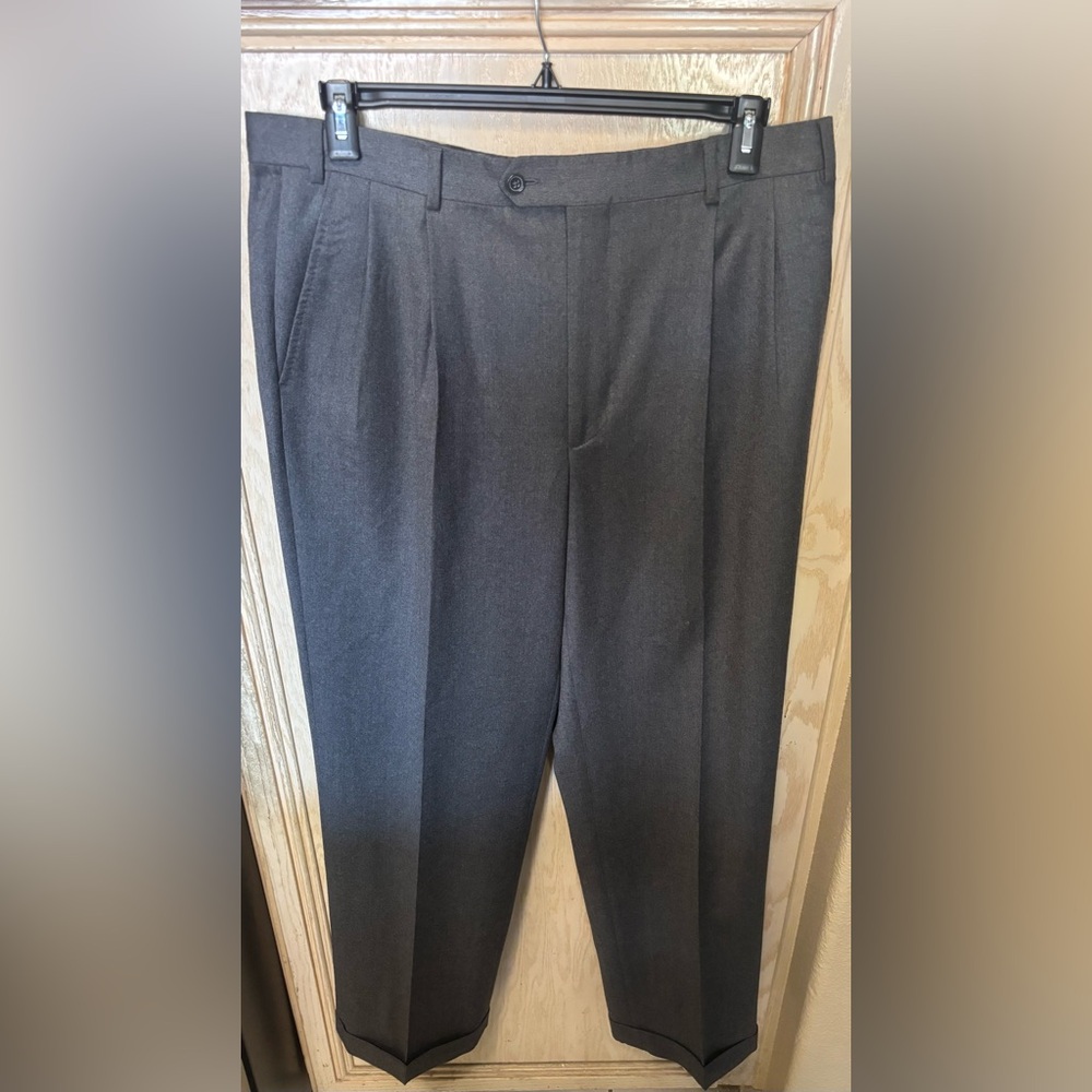Caracciolo Men's Dress Pants Wool Gray Italian‎